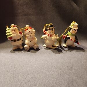 Lenox Very Merry Christmas Porcelain Set of 4 Ornaments New In Boxes